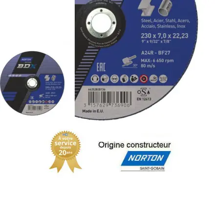 10 disques à ébarber 230x6,4 mm norton 66252828136 BDX