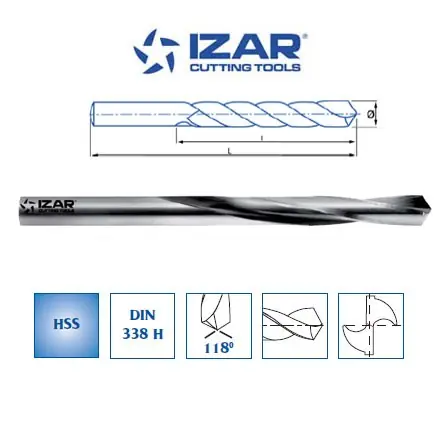 Boîte de forets HSS Izar DIN338H spécial alliages de cuivre 1 à 13mm