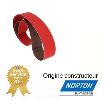 10 bandes abrasives 75x2500 mm grain 60 RED-X R976 NORTON