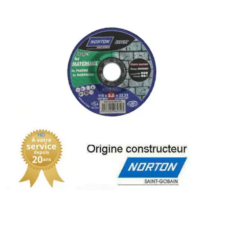 10 disques de tronçonnage 115x3.2x22.23mm NORTON