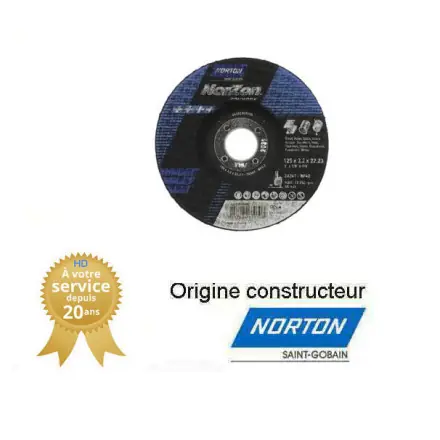 25 disques de tronçonnage Norton NORZON III FOUNDRY 125x3.2x22.23mm pour fonte