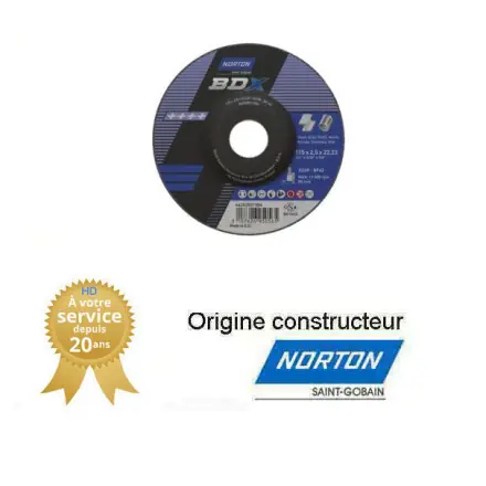 25 disques de tronçonnage Norton BDX 115x2.5x22.23mm pour acier et inox