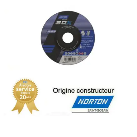 25 disques de tronçonnage Norton BDX 115x3.2x22.23mm pour acier et inox