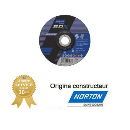 25 disques de tronçonnage Norton BDX 180x3.2x22.23mm pour acier et inox