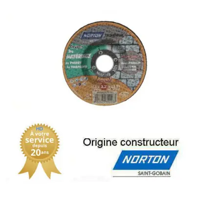 25 disques de tronçonnage Norton TECHNIC 115x3.2x22.23mm pour pierre