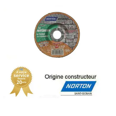 10 disques de tronçonnage Norton TECHNIC 125x3.2x22.23mm pour pierre