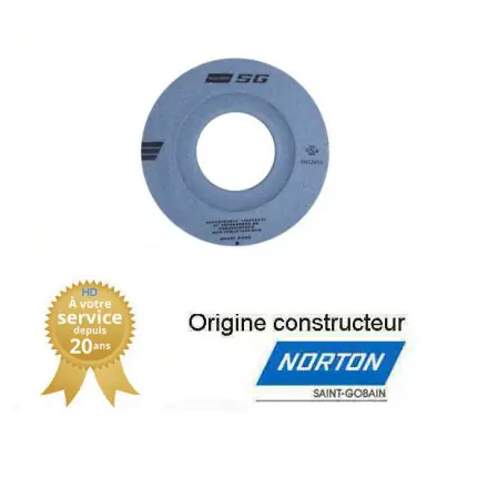 Meule deux embrèvements de rectification plane 457x80x203.2mm Gr46 Norton SGB