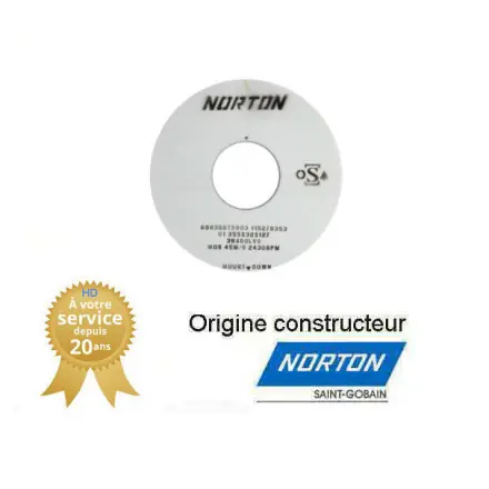 Meule plate de rectification plane 355x40x127mm Gr46 Norton 38A