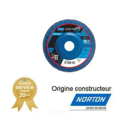 10 disques à lamelles 125x22mm Gr120 Norton EASYTRIM