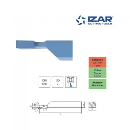 outil de tour à tronçonner Izar K10 plaquette soudée - 25x16x140 mm