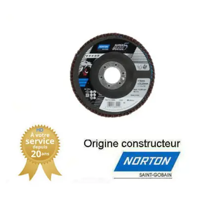 10 disques à lamelles 115x22mm Gr80 Norton SUPER BLEUE 5