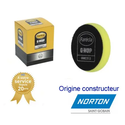 5 mousses de polissage jaune 75 mm densité ferme NORTON