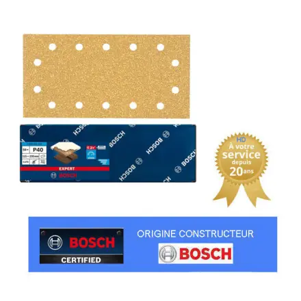 50 feuilles EXPERT C470 115x230 à 14 trous Bosch pour ponceuse