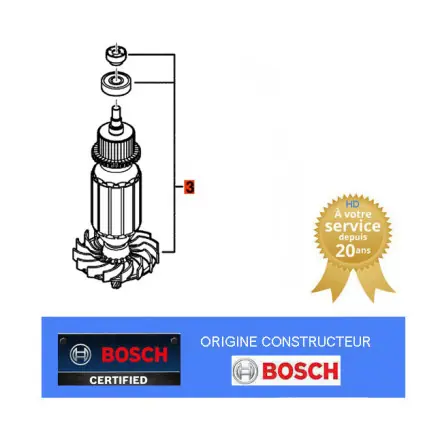 induit avec ventilateur Bosch 3601AB4020
