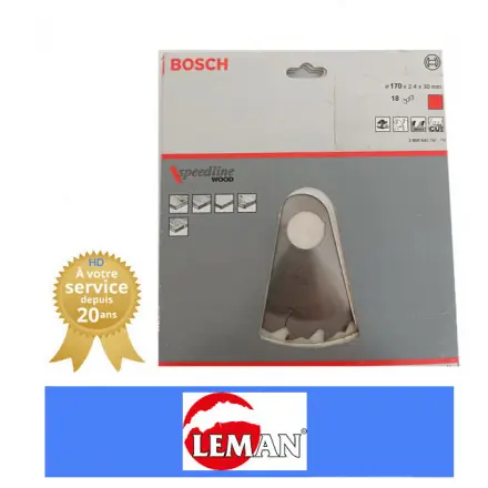 lame scie circulaire 170x30 mm 18 dents Bosch speedline wood
