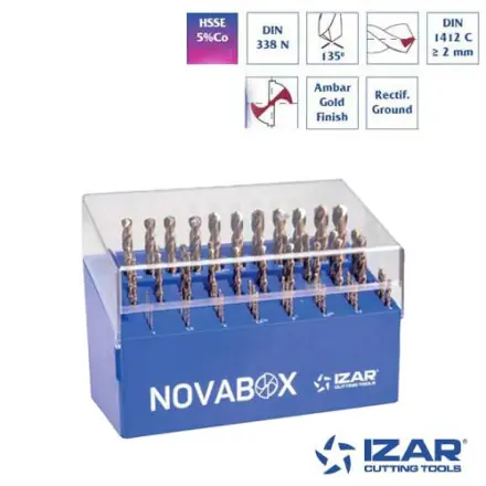 coffret 55 forets HSSE 5%Co metaux durs de 1 à 13 mm par 0.5 mm Izar