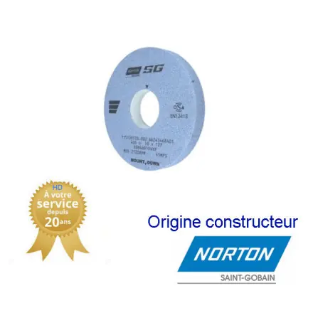 Meule plate forme 01 de rectification plane 406x50x127mm grain 46 Norton SGB
