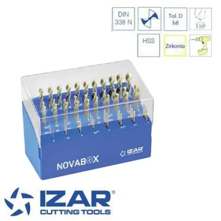 coffret 55 forets HSS-Zirkonio de 1 à 13 mm par 0.5 mm Izar