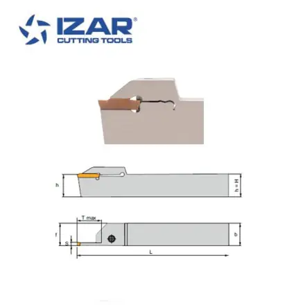 porte-outils à plaquette XMCG K Izar tronçonnage section 20x20x4 rot. droite