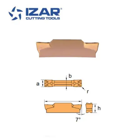 plaquettes carbure MGMN-4.00-0.40-GC-ZF Izar nuance P-625 (boîte de 10)