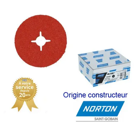 25 disques fibres 125x22mm Gr36 Norton BLAZE X