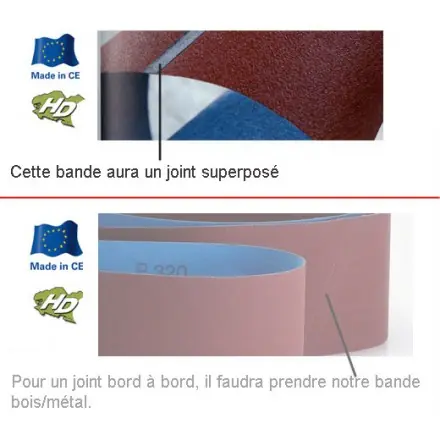 12 bandes abrasives ponceuse 120x900 mm grain 24 à 180 CE