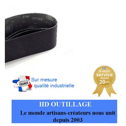 12 bandes abrasives carbure de silicium 75x762 mm CE