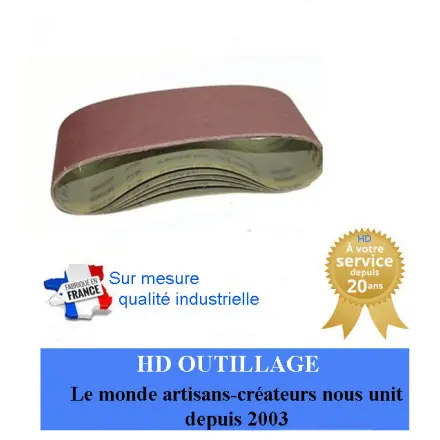 12 bandes corindons imperméables 75x762 mm grain 24 à 320 CE