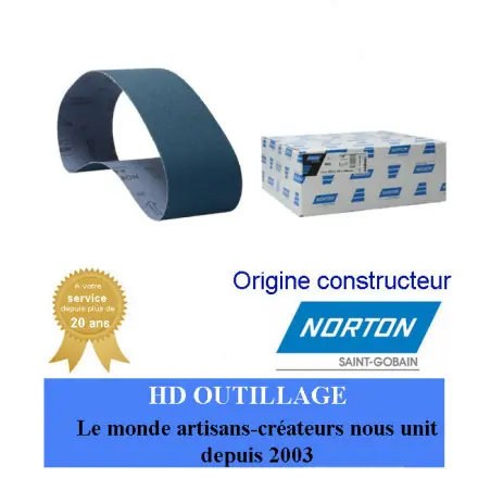 10 bandes abrasives 100x1000mm Gr100 Norton R822