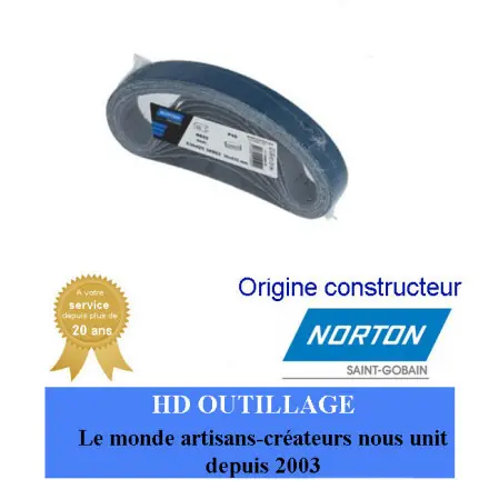 10 bandes limse abrasives 30x533mm Gr60 Norton R822