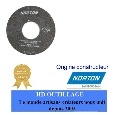 Meule plate Rectification d‘outillage 355x40x127mm Gr24 Norton A