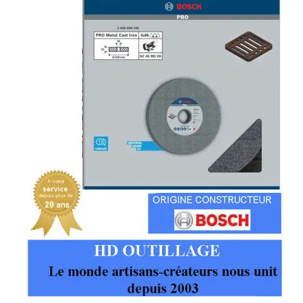 Meule assiette PRO Metal, 200 x 25 x 32 mm, grain 46 Bosch