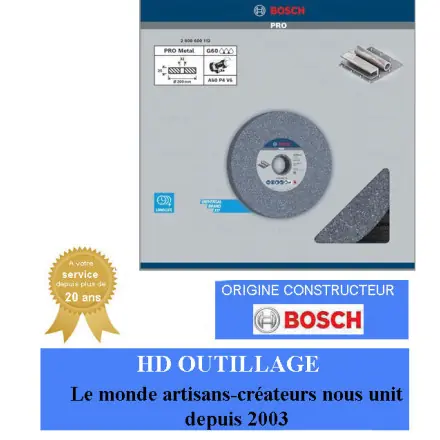 Meule assiette PRO Metal, 200 x 25 x 32 mm, grain 60 Bosch