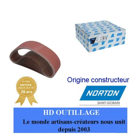 10 bandes abrasive étroite 110x620mm Gr40 Norton R230