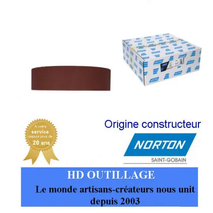 10 bandes abrasives 100x1000mm Gr80 Norton R230