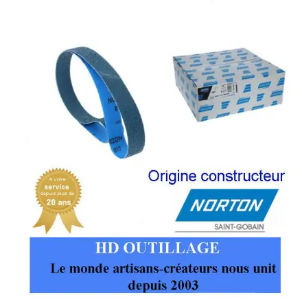 10 bandes abrasives 40x1500mm Gr24 Norton R817