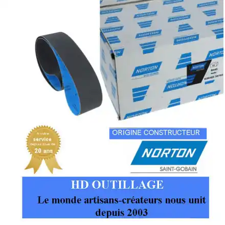 10 bandes abrasives 100x3350 mm Gr100 Norton R445
