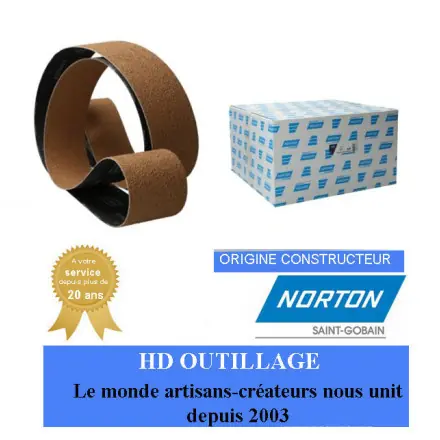 10 bandes abrasives 100x3350mm Cork Norton W445