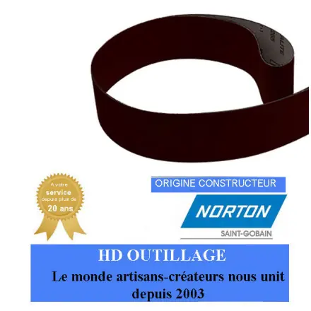 10 bandes abrasives 100x3350mm Gr60 Norton R445