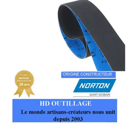 10 bandes abrasives 100x3350mm Gr180 Norton R445