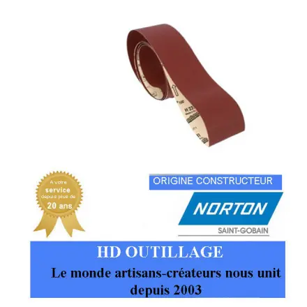 10 bandes abrasives 120x7100mm Gr100 Norton H231