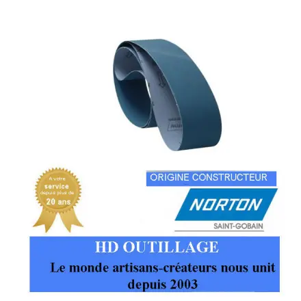 10 bandes abrasives 75x2000mm Gr120 Norton R822