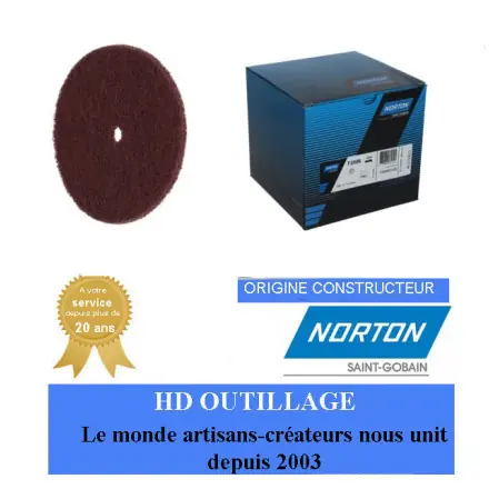 10 disques non tissé Norton High Strength 150x13mm grain très fin Marron