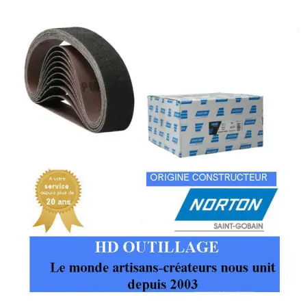 50 bandes limes abrasives 30x533mm Gr120 Norton R427