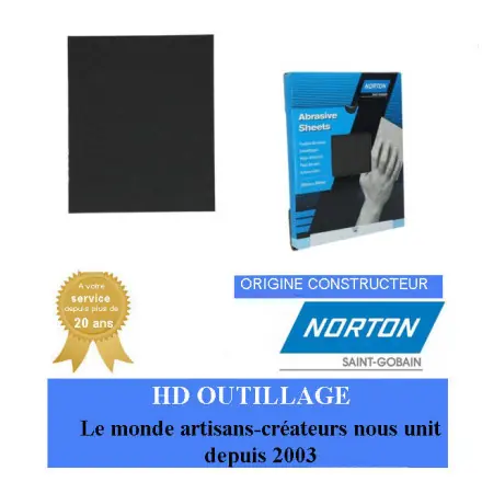 50 feuilles de ponçage Imperméable Norton T489 230x280mm grain 120