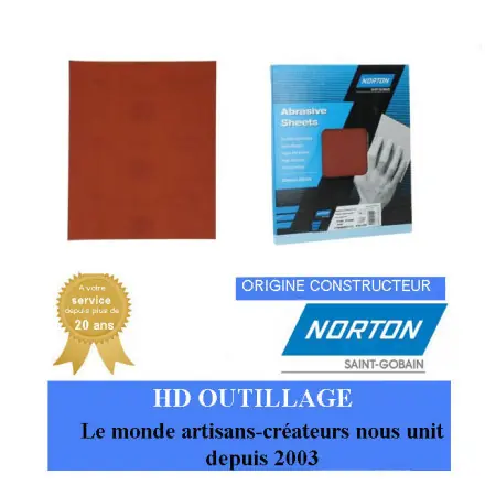 50 feuilles Imperméables 230x280mm Gr1000 multi-usages Norton oxyde d‘aluminium
