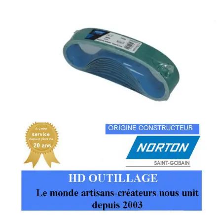10 bandes de ponçage 50x618mm Gr60 Norton R929
