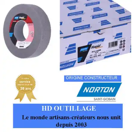 Roue convolute Norton Ser-1000 Long Life 200x50x76.2mm grain moyen Gris
