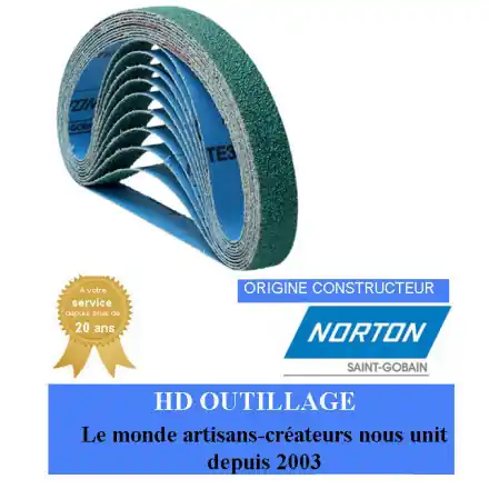 10 bandes lime abrasive 15x475mm Gr120 Norton R929