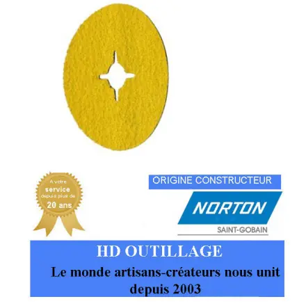 25 disques fibre Fibre Norton Razor Star 125x22mm grain 36